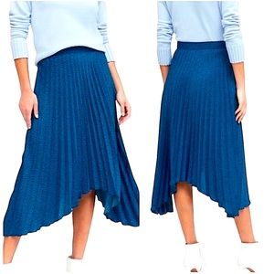 BANANA REPUBLIC: High- Low Pleated Cheetah Leopard Print Silk Skirt - Size 4